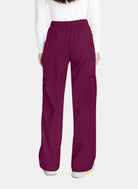 Cherokee Core Stretch Mid Rise Pull-On Cargo Scrub Trousers WWE4005-Wine-Back