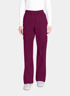 Cherokee Core Stretch Mid Rise Pull-On Cargo Scrub Trousers WWE4005-Wine