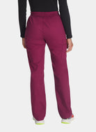 Dickies EDS Signature Ladies Natural Rise Tapered Leg Pull-on Scrub Trousers 86106-Wine-Back