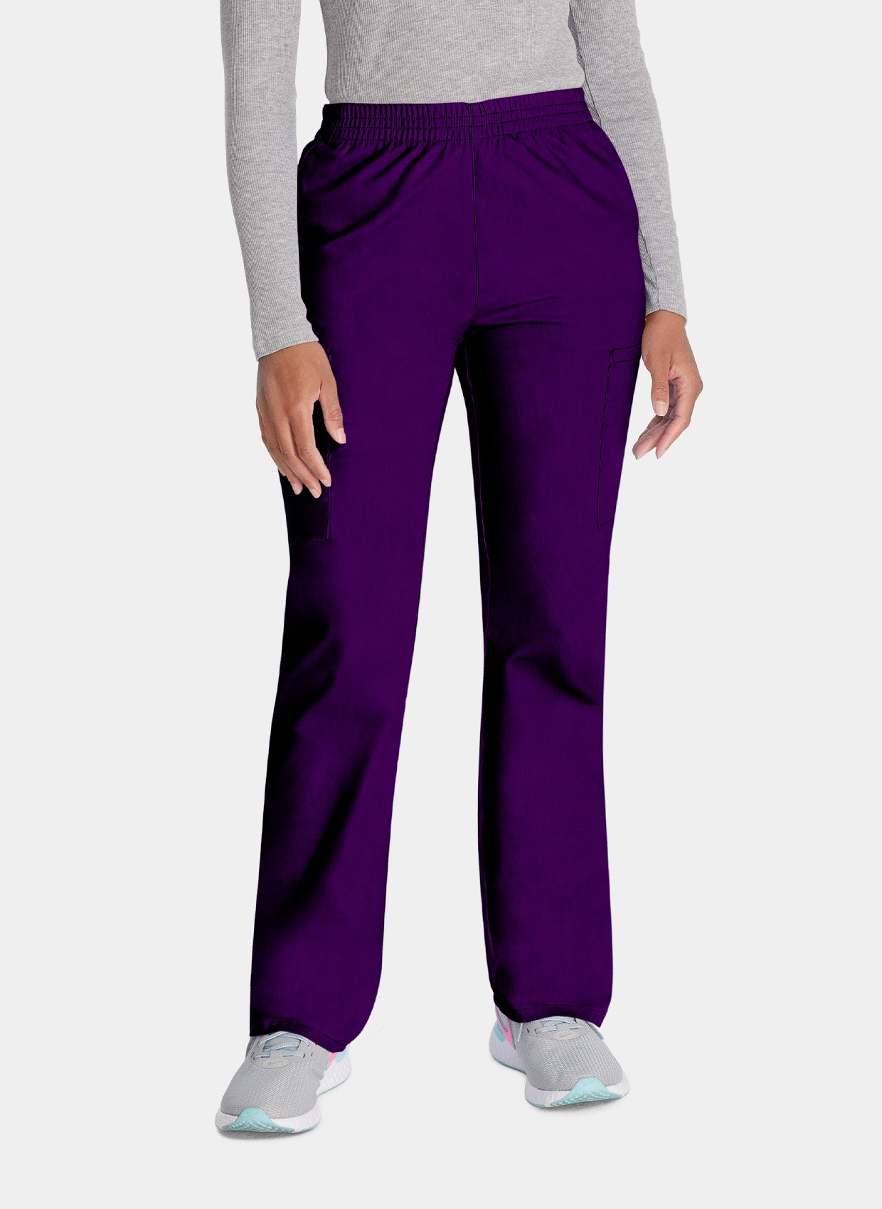 Dickies EDS Signature Ladies Natural Rise Tapered Leg Pull-on Scrub Trousers 86106-Eggplant