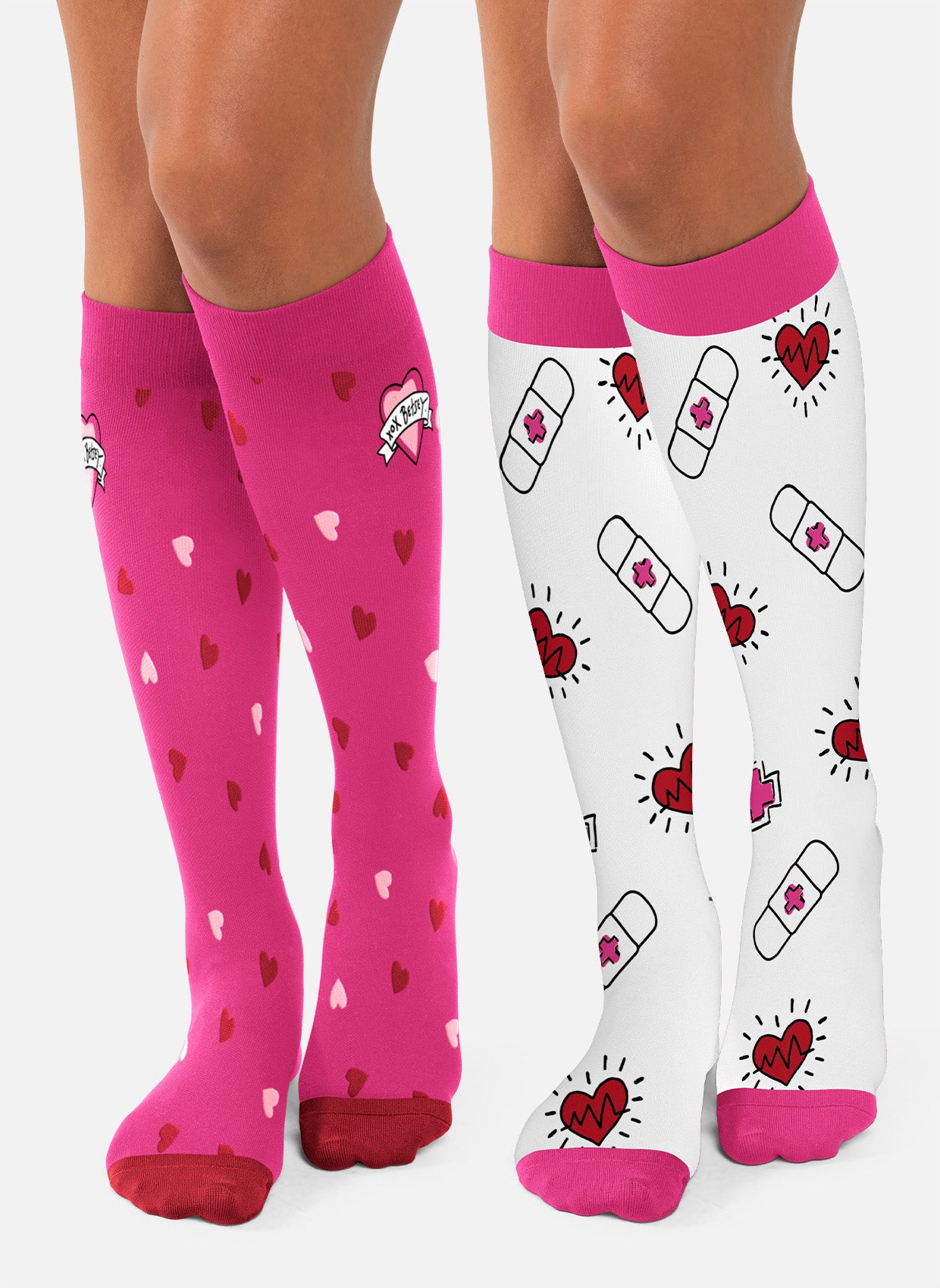 Koi Betsey Johnson Women's Compression Socks - Love and Care (2 pack)