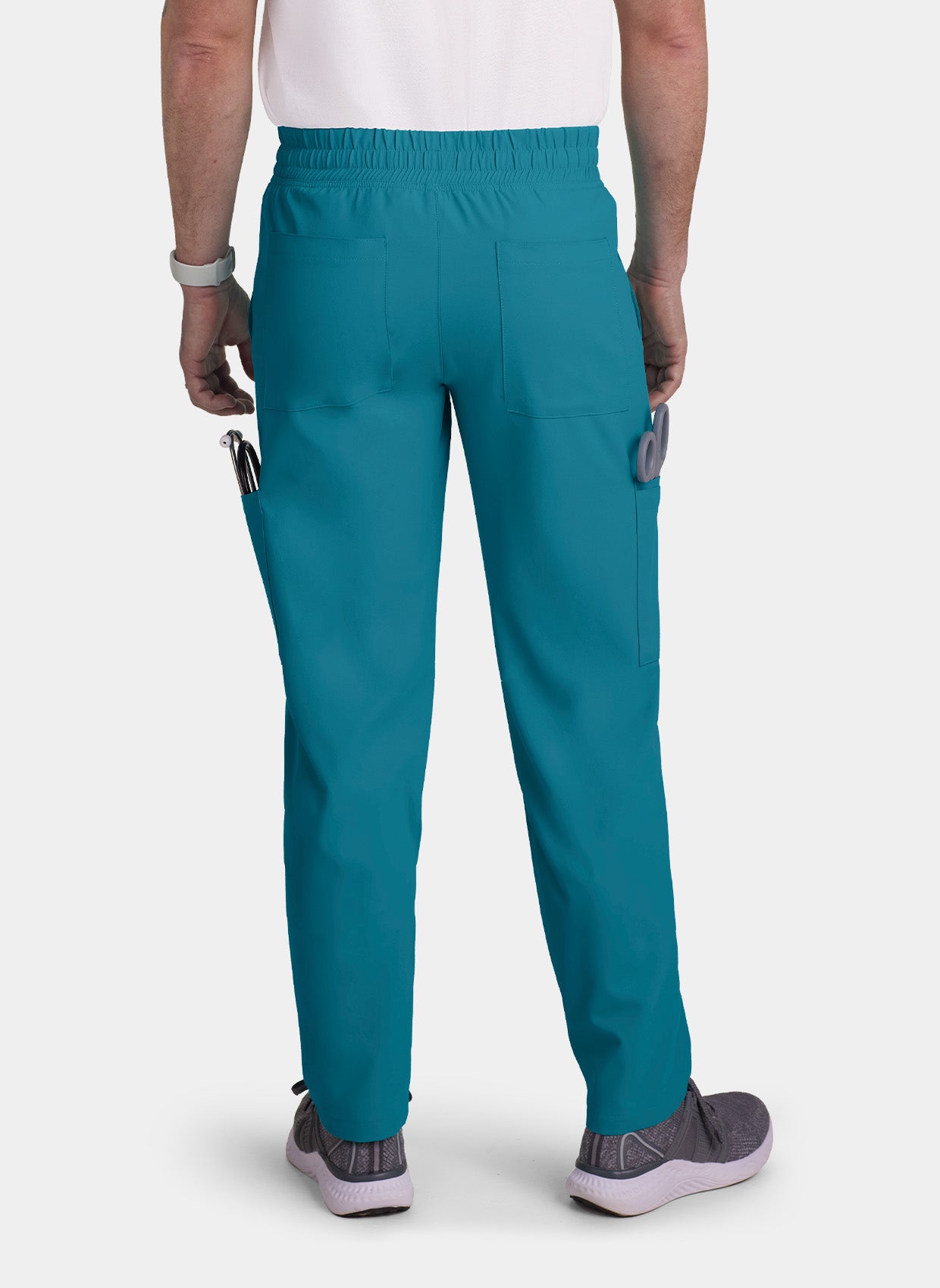 Koi Cureology Neuro Cargo Scrub Trousers - Teal - dos