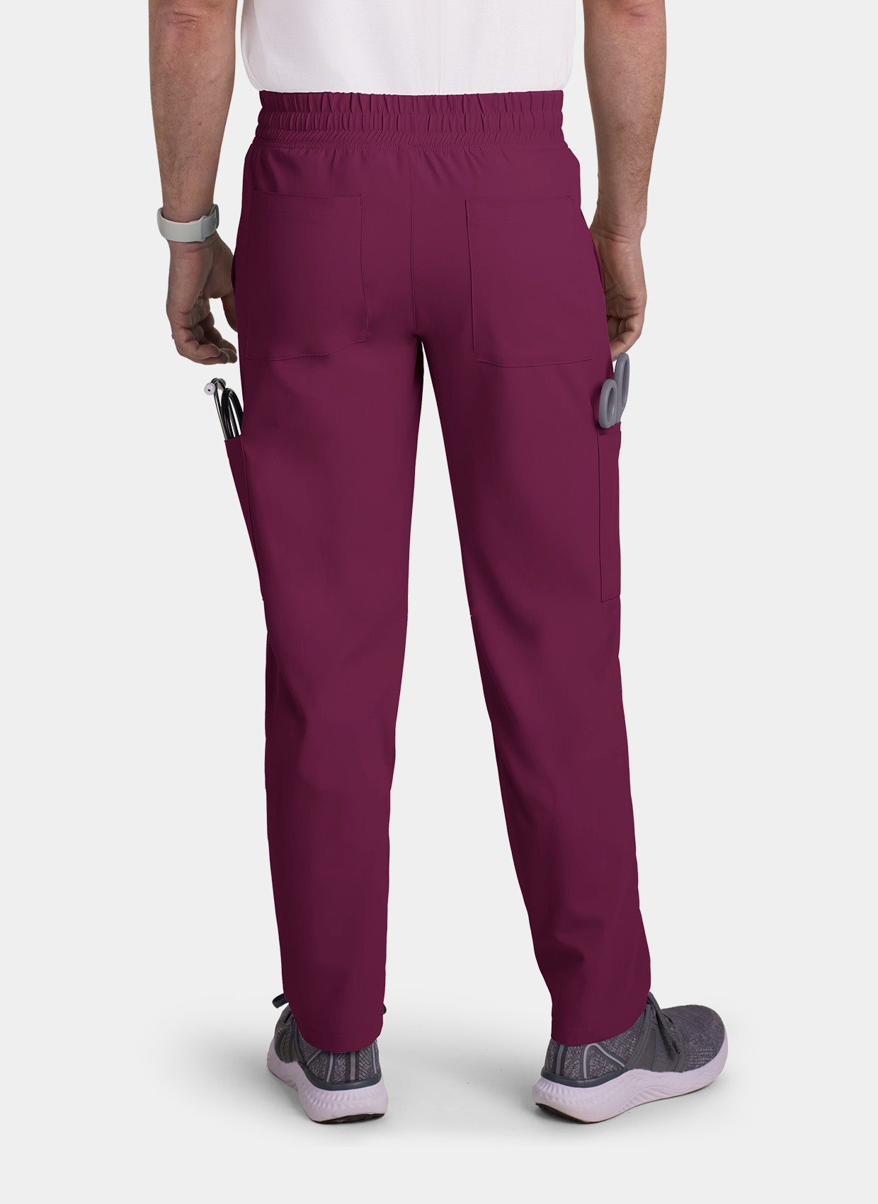 Koi Cureology Neuro Cargo Scrub Trousers - Wine - back