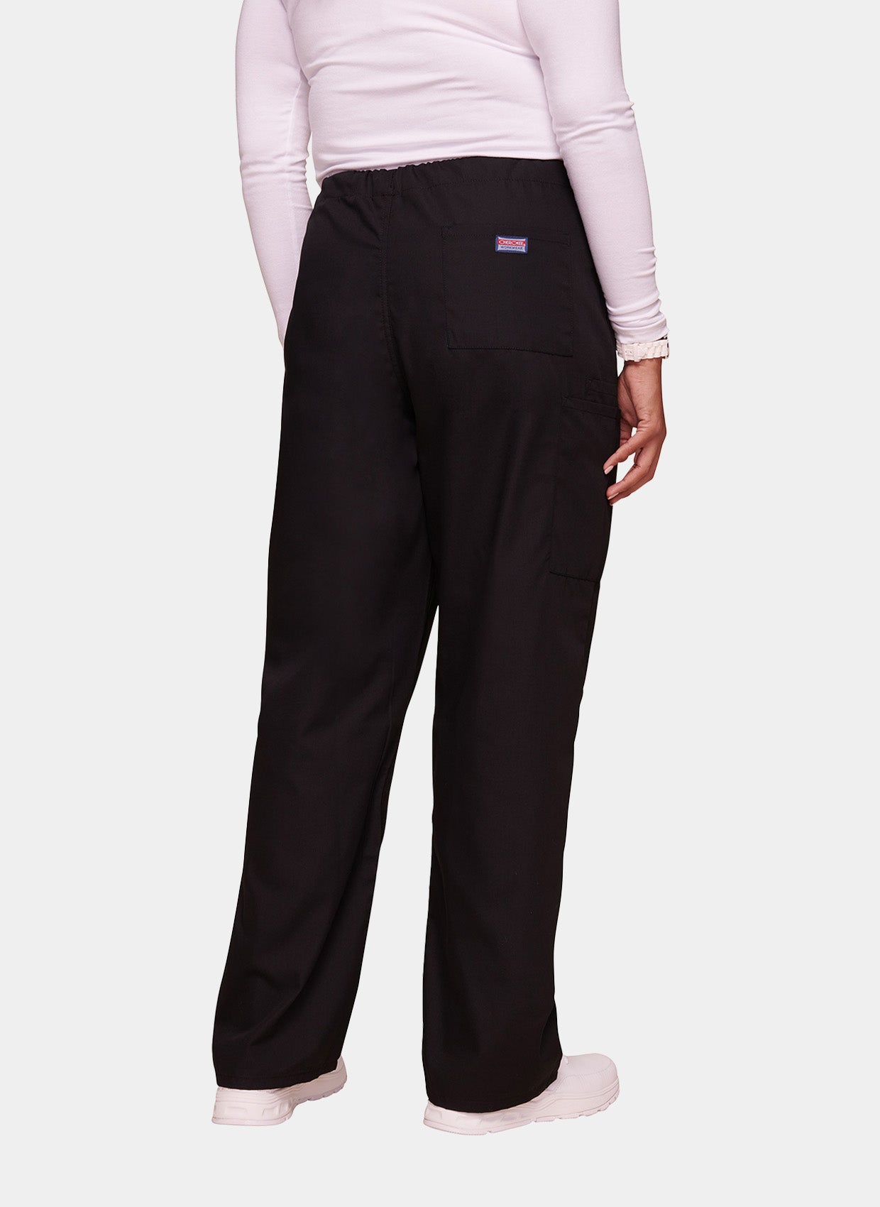 Cherokee Unisex Drawstring Scrub Trousers-Black-Back