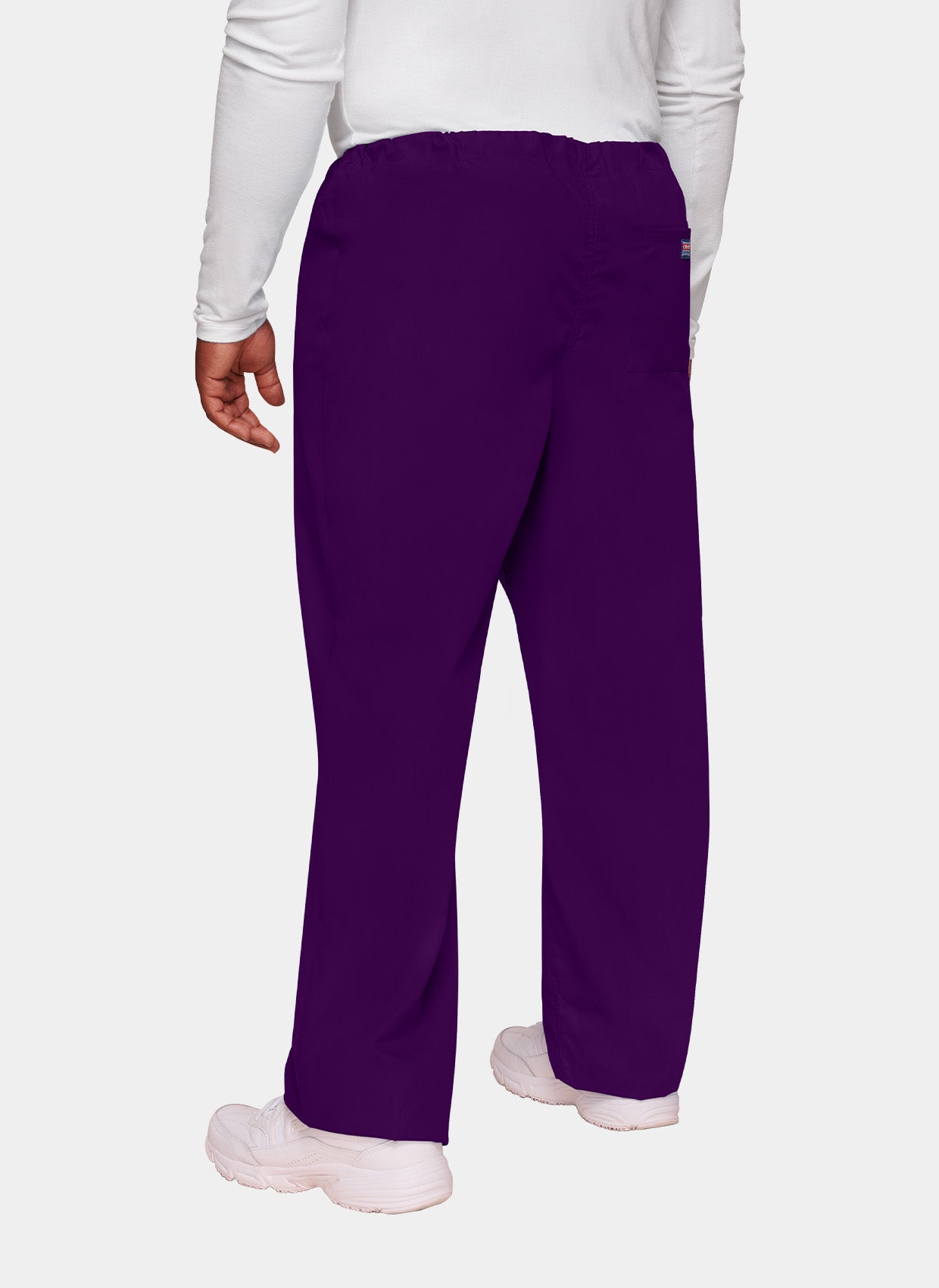 Cherokee Unisex Drawstring Scrub Trousers-Eggplant-Back