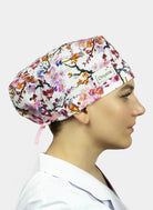 ChrysVal Long Hair Scrub Hat - Cherry Blossom - woman