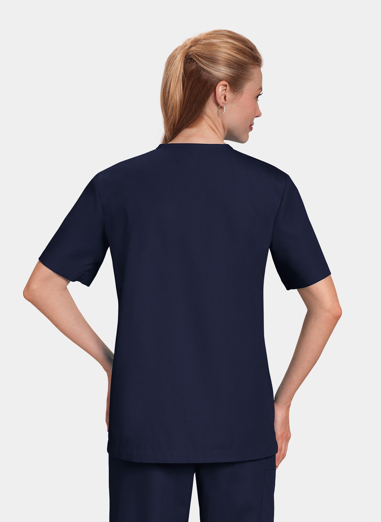 Orange Standard Balboa Scrub Top - Navy - back