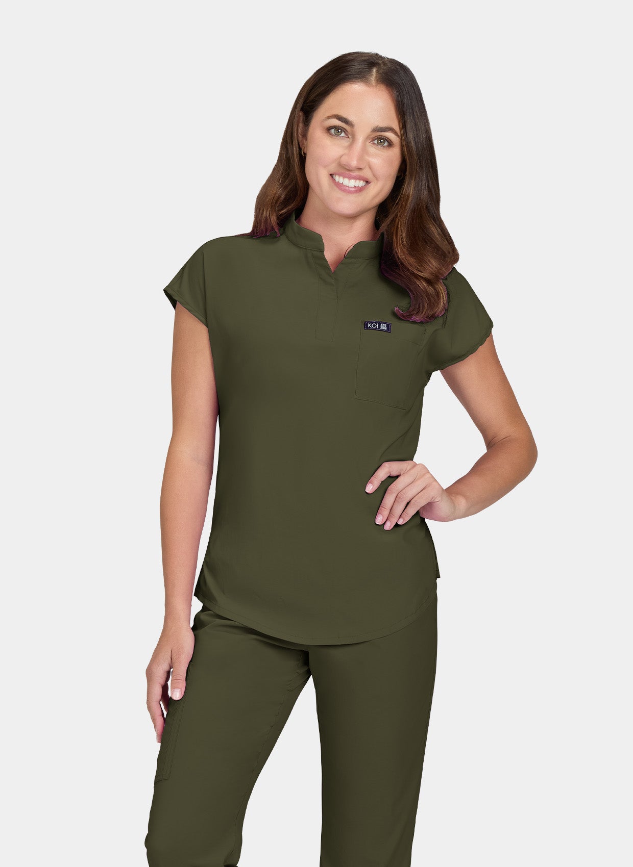 Koi Basics Ari Scrub Top - Olive