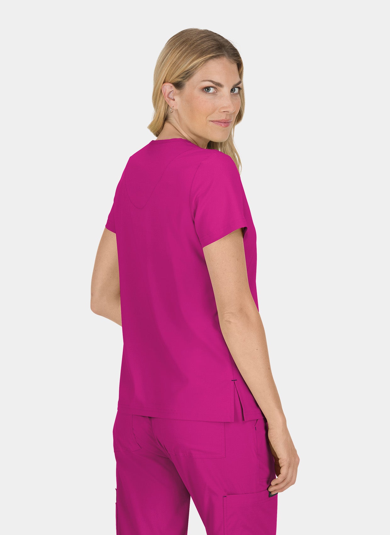 Koi Basics Becca Scrub Top - Azalea Pink - Back