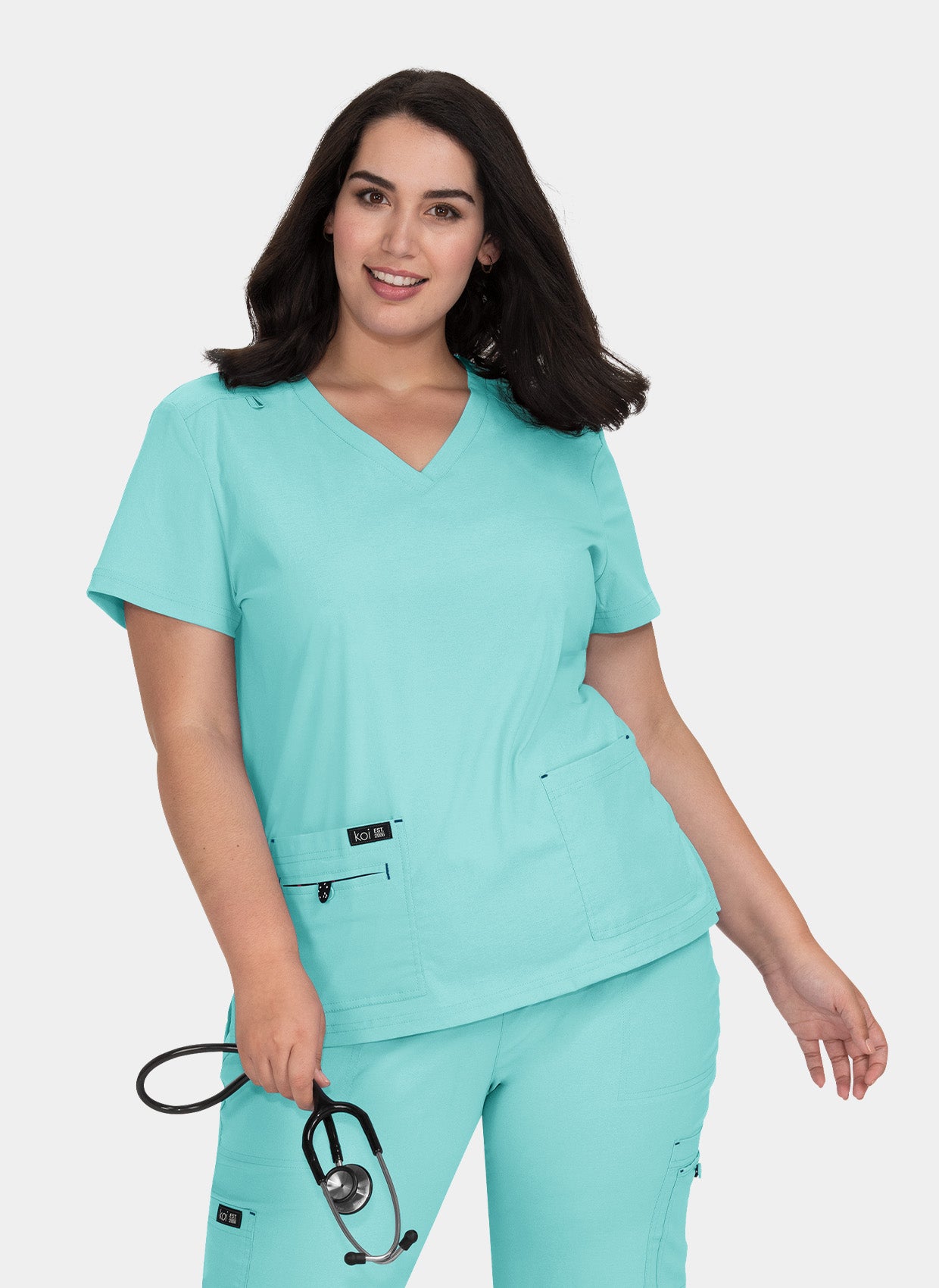 Koi Basics Becca Scrub Top - Fresh Mint 