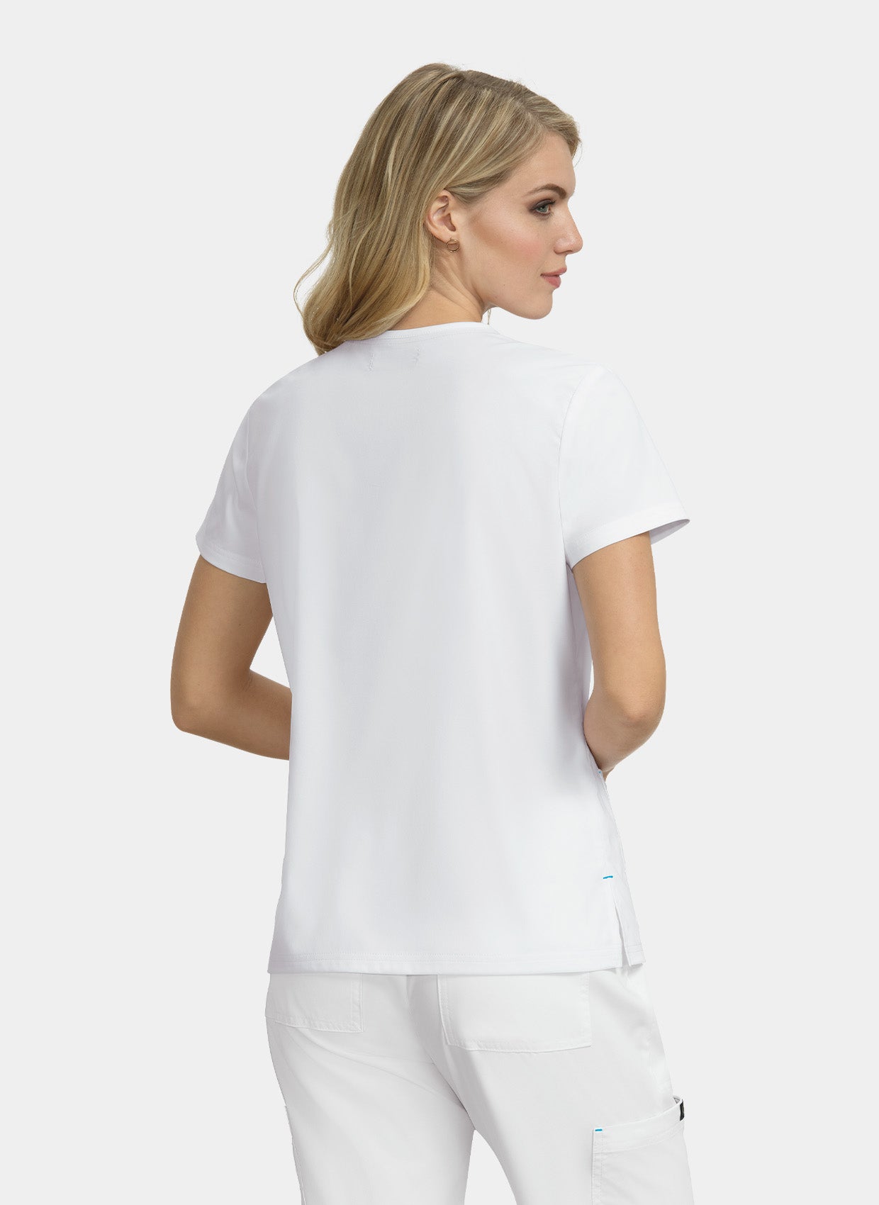 Koi Basics Becca Scrub Top - White - Back