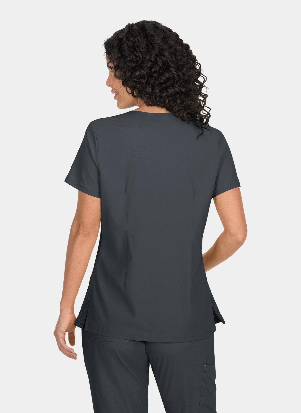 Koi Basics Katie Scrub Top - Charcoal - Back 