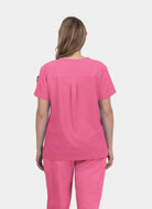 Koi Cureology Cardi Scrub Top - Carnation - back