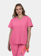 Koi Cureology Cardi Scrub Top - Carnation