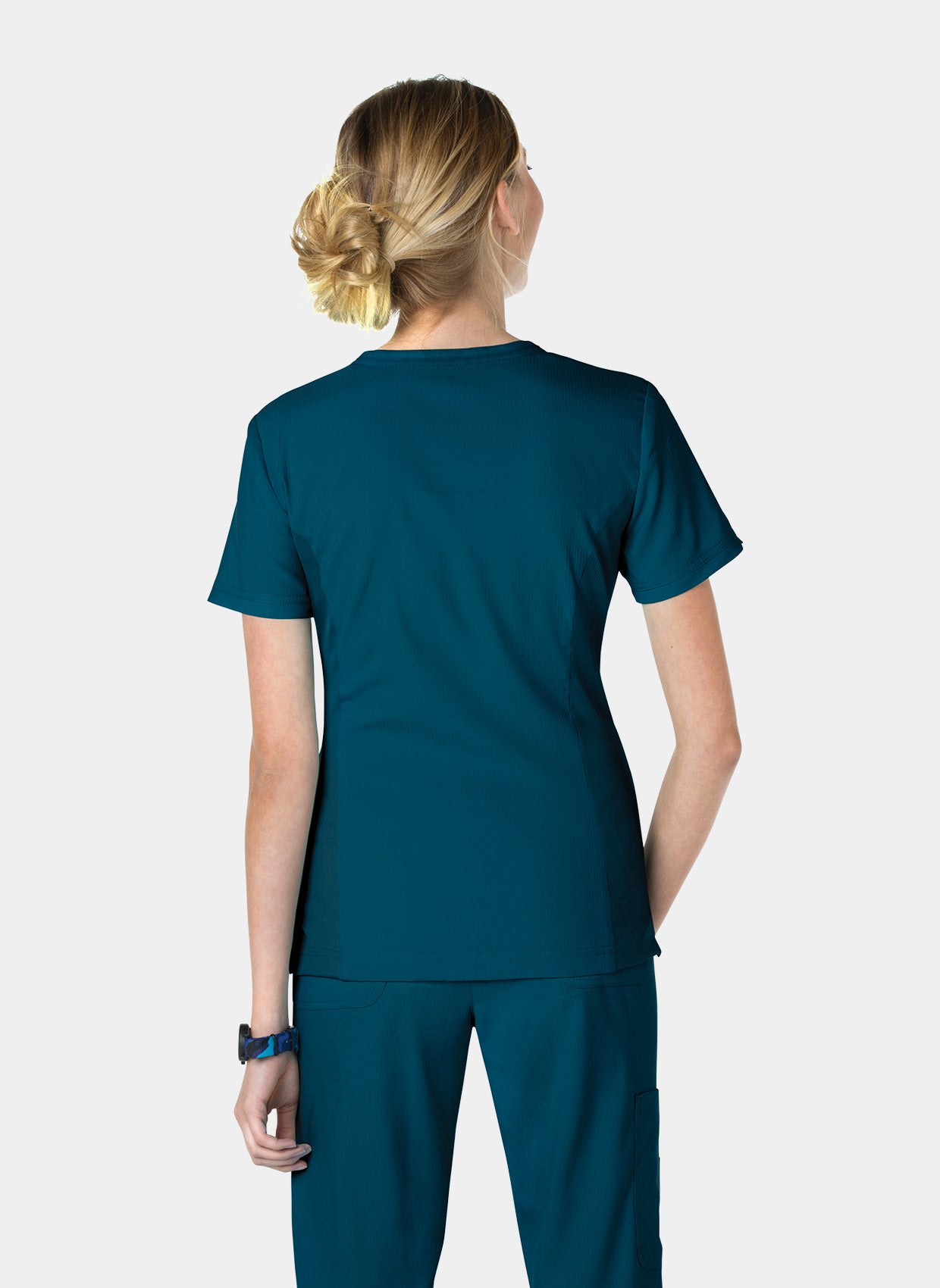 Koi Lite Serenity Scrub Top - Caribbean - Back 