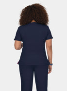 Koi Lite Serenity Scrub Top - Navy - Back 