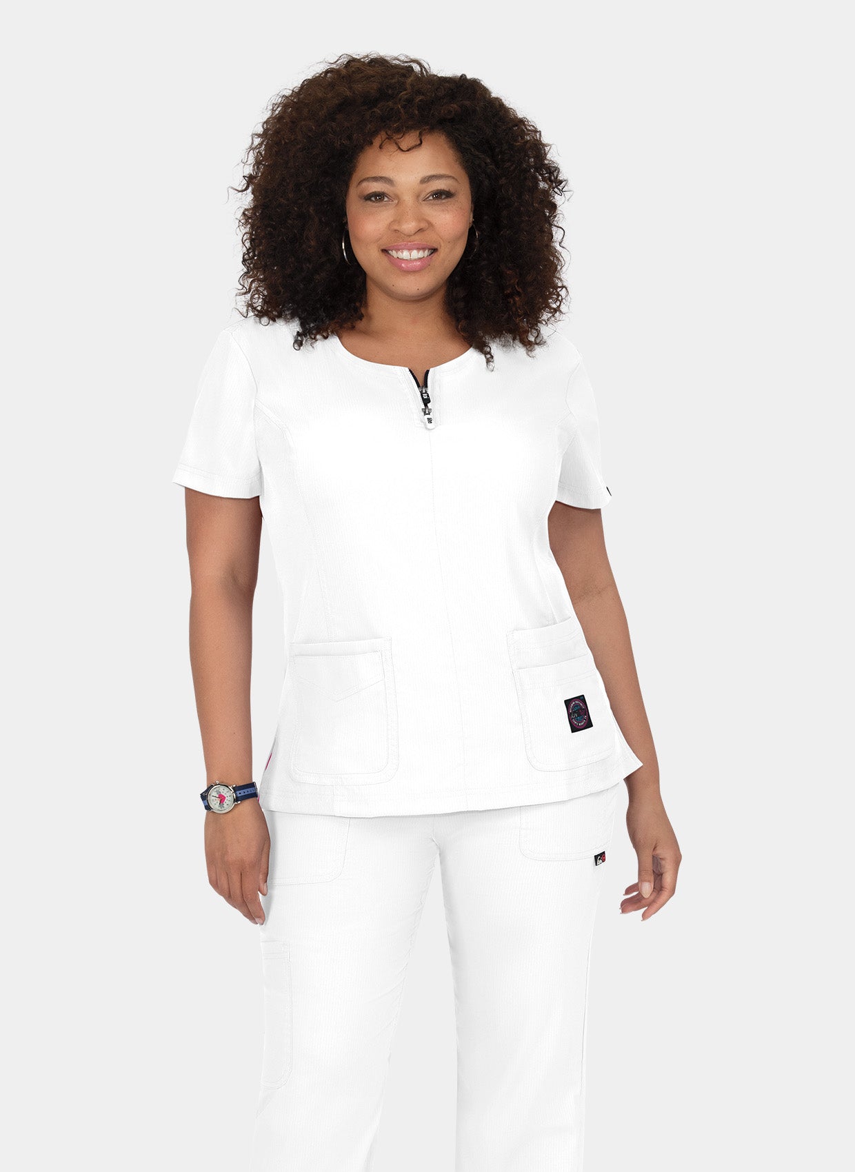 Koi Lite Serenity Scrub Top - White 