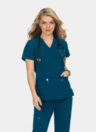 Koi Next Gen Hustle And Heart Scrub Top- Caribbean