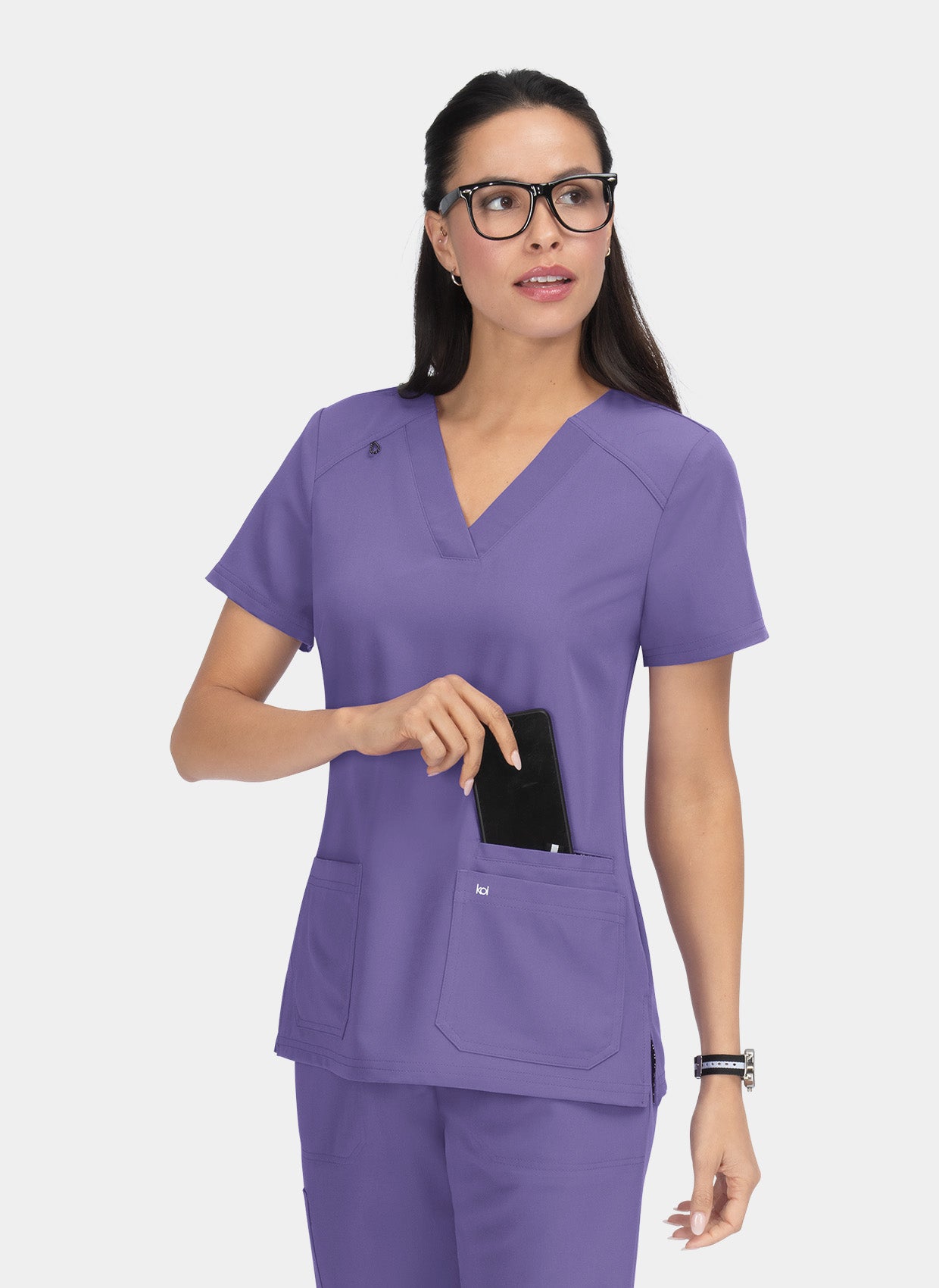 Koi Next Gen Hustle And Heart Scrub Top-Wisteria