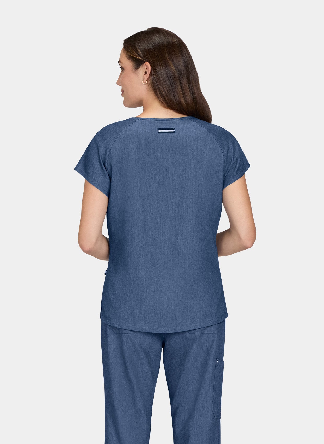 Koi Next Gen Up And Going Scrub Top - Denim - Back