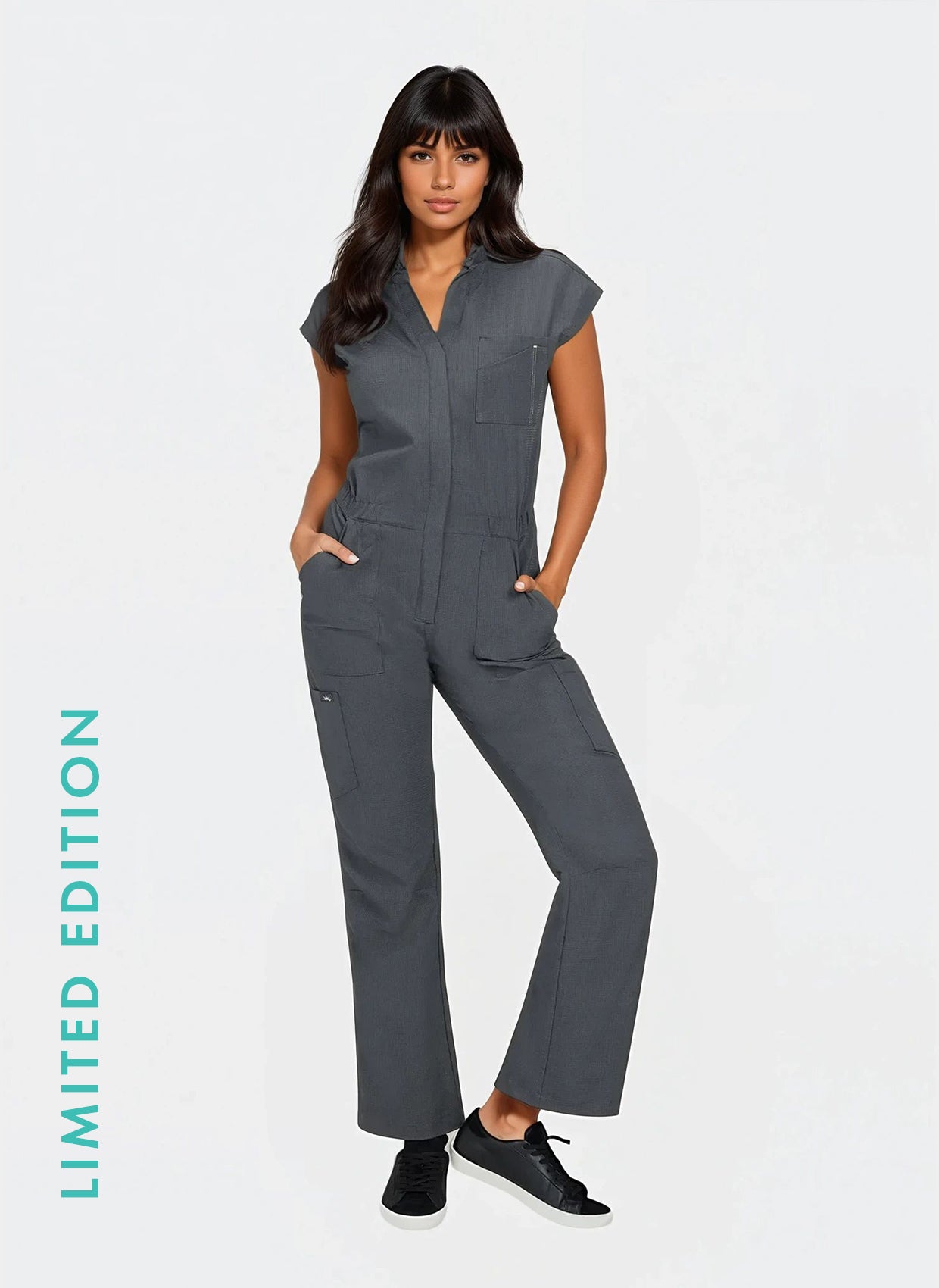 Koi Solis Anja Scrub Jumpsuit - Charcoal